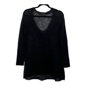 Eileen Fisher Womens Size XS Black Mohair Wool Lightweight Sweater